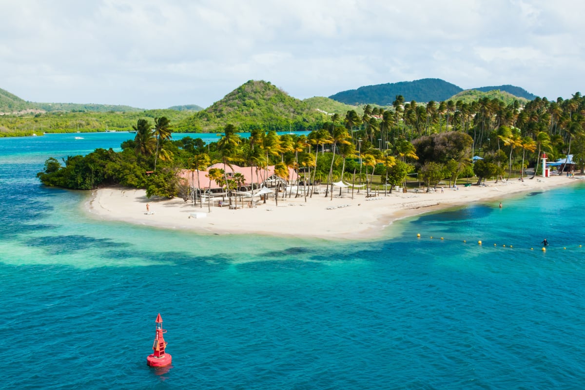 The coast of the Caribbean island of Martinique