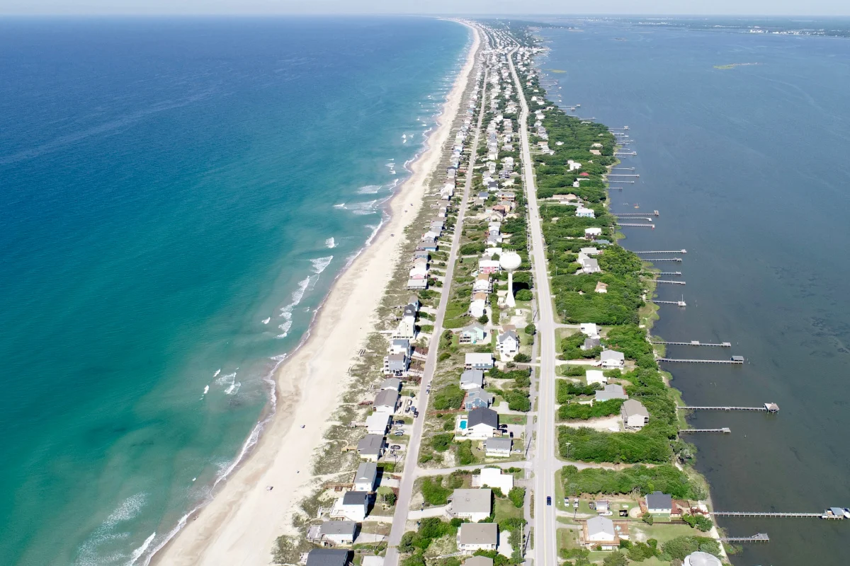 Aerial view of Emerald Isle, NC